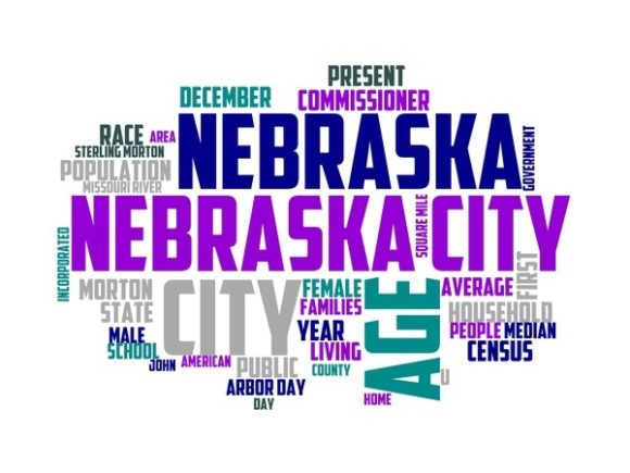 Nebraska City Typography Skinny Tumbler