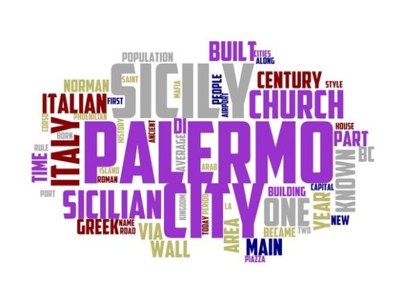 Palermo Typography Sticker: Hand-Drawn Word Cloud Art